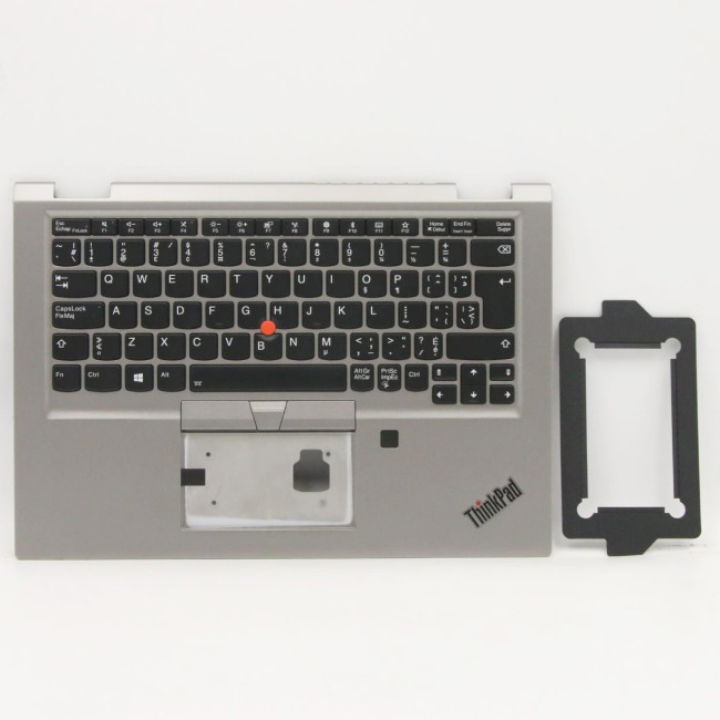 ThinkPad X390 yoga silver fingerprint hole backlit EU CFE keyboard palmrest - main product image