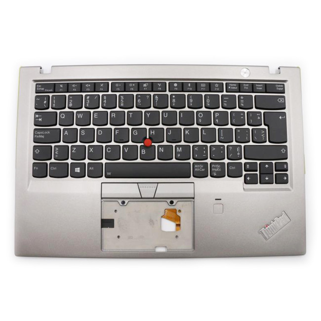 Thinkpad X1 Carbon 5th Gen X1C 2017 silver fingerprint backlit EU CFE keyboard palmrest - main product image