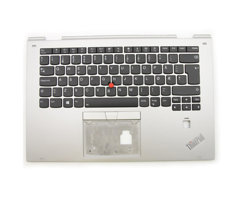 Thinkpad yoga X1 2nd 2017 silver fingerprint backlit Norwegian NE keyboard palmrest - additional view 