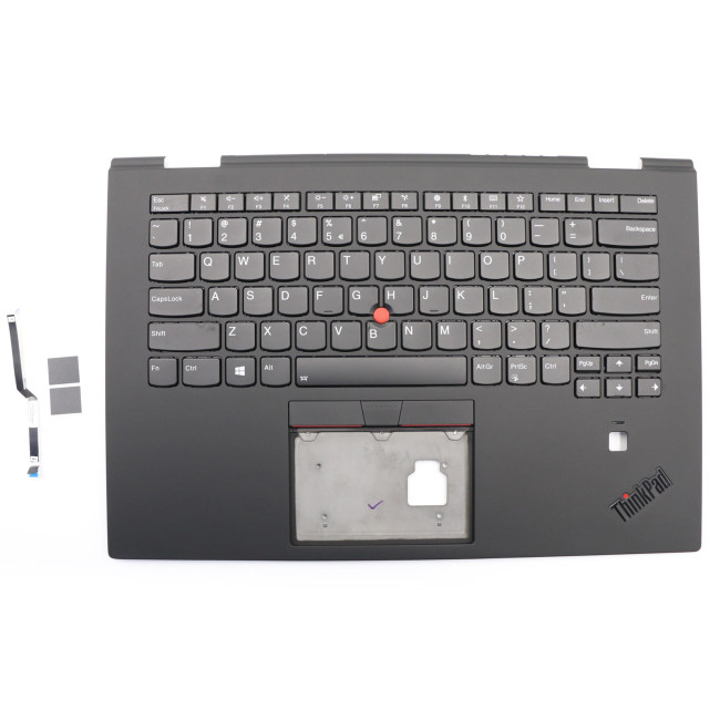 Lenovo Thinkpad yoga X1 3rd, 2018 fingerprint hole backlit US keyboard palmrest - main product image