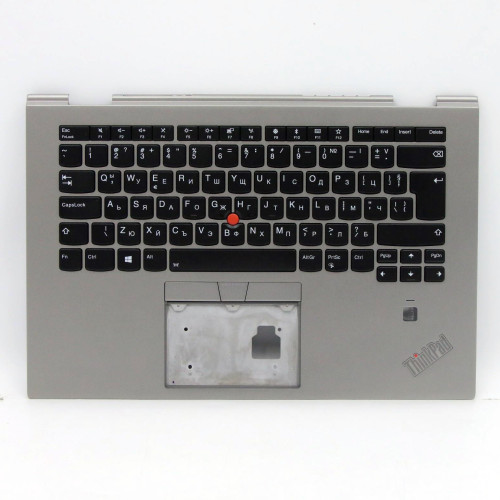 Thinkpad yoga X1 3rd 2018 silver fingerprint hole backlit Bulgarian BG keyboard palmrest - main product image