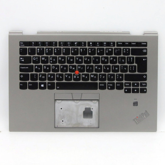 Thinkpad yoga X1 3rd 2018 silver fingerprint hole backlit Bulgarian BG keyboard palmrest - main product image