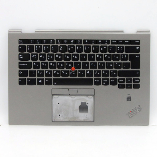 Thinkpad yoga X1 3rd 2018 silver fingerprint hole backlit Bulgarian BG keyboard palmrest - main product image