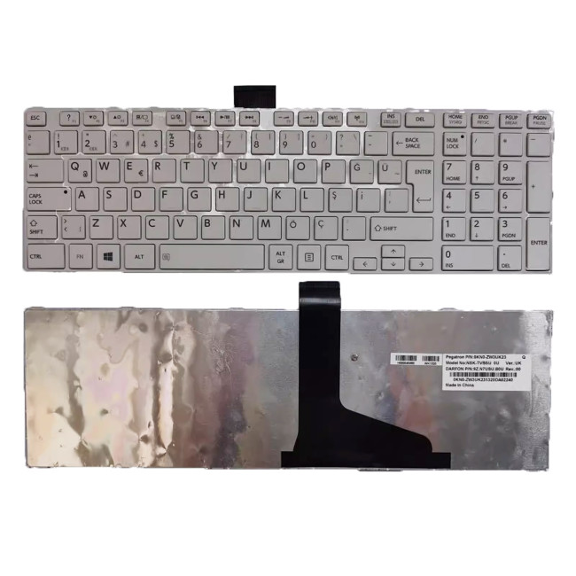 Toshiba C850 C855 C870 C875 L850 L855 white Turkish TR keyboard - main product image