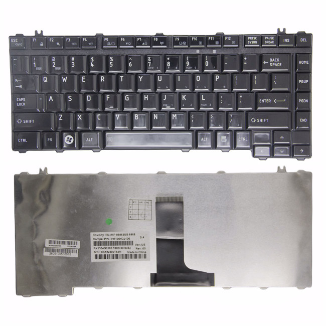 Toshiba Satellite A305 A300D A305D A350D A355 A355D black glossy US keyboard - main product image