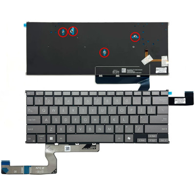 ASUS Zenbook S14 UX5406A UX5406S UM5406G backlit US keyboard gray 4-screw