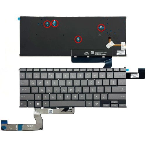 ASUS Zenbook S14 UX5406A UX5406S UM5406G backlit US keyboard gray 4-screw