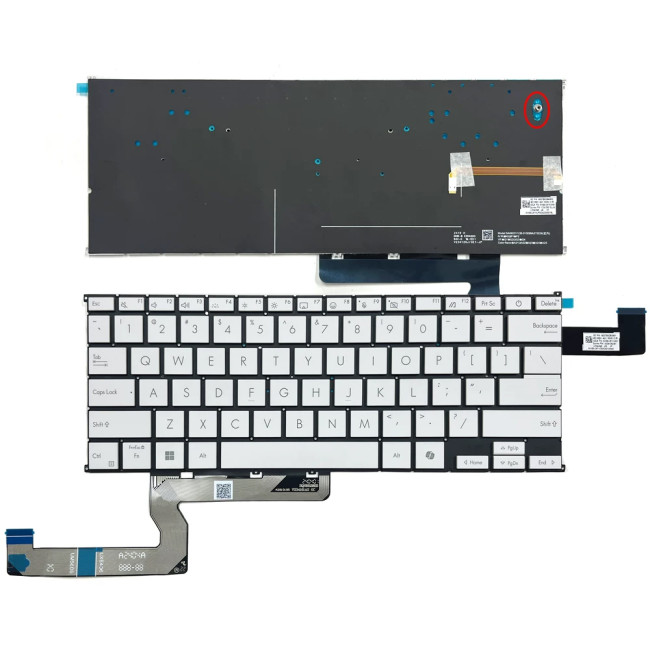 ASUS Zenbook S14 UX5406A UX5406S UM5406G backlit US keyboard white 1-screw - main product image
