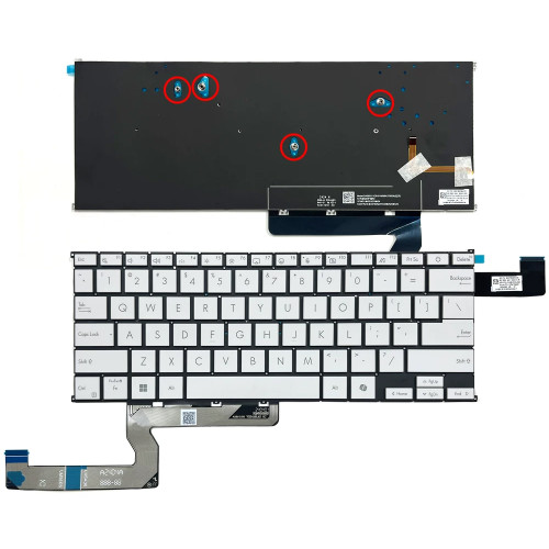 ASUS Zenbook S14 UX5406A UX5406S UM5406G backlit US keyboard white 4-screw