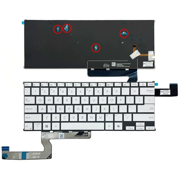 ASUS Zenbook S14 UX5406A UX5406S UM5406G backlit US keyboard white 4-screw - main product image