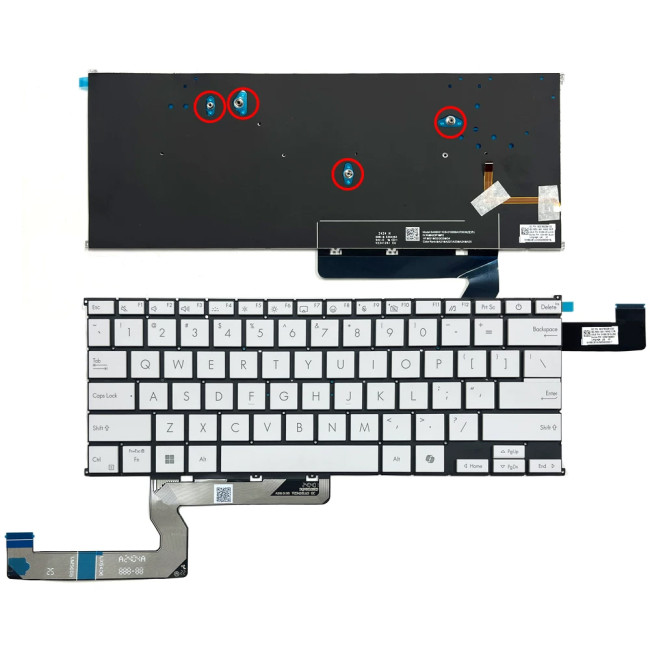 ASUS Zenbook S14 UX5406A UX5406S UM5406G backlit US keyboard white 4-screw - main product image