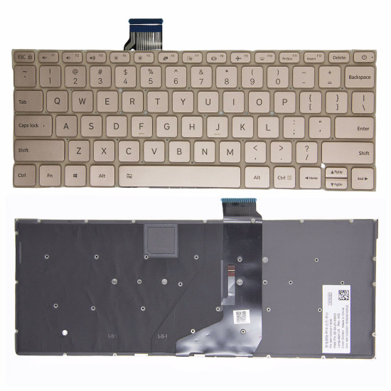 Xiaomi Air 12.5 161201 TM1607 gold backlit original US keyboard - main product image