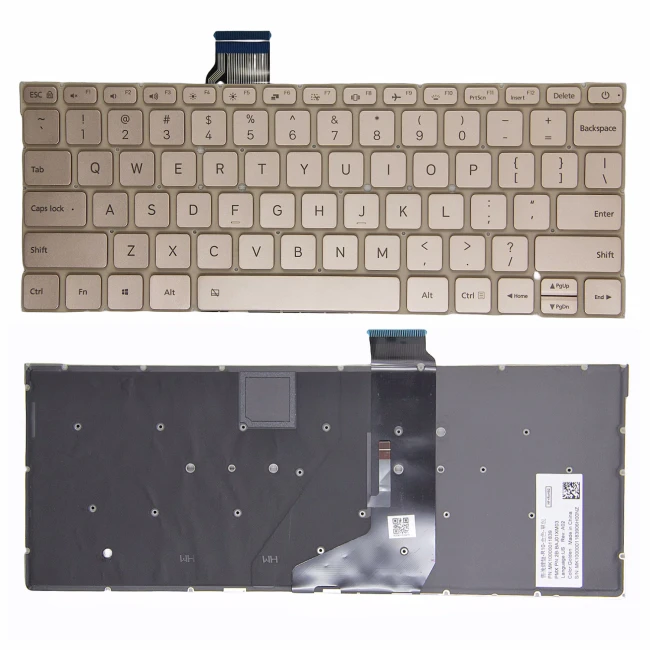 Xiaomi Air 12.5 161201 TM1607 gold backlit original US keyboard - main product image