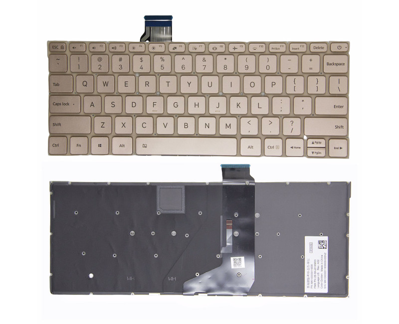 Xiaomi Air 12.5 161201 TM1607 gold backlit original US keyboard - additional view 
