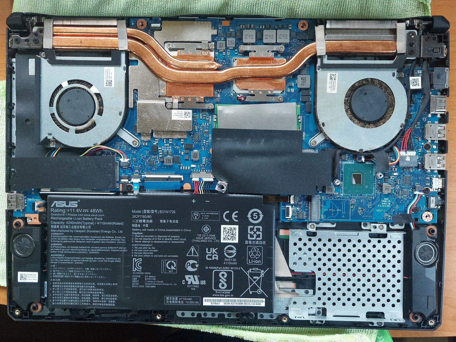 Internal Photo of Asus FA506 FX506 FX506LU FA706 FX706 CPU Fan original long cable (FX506L)