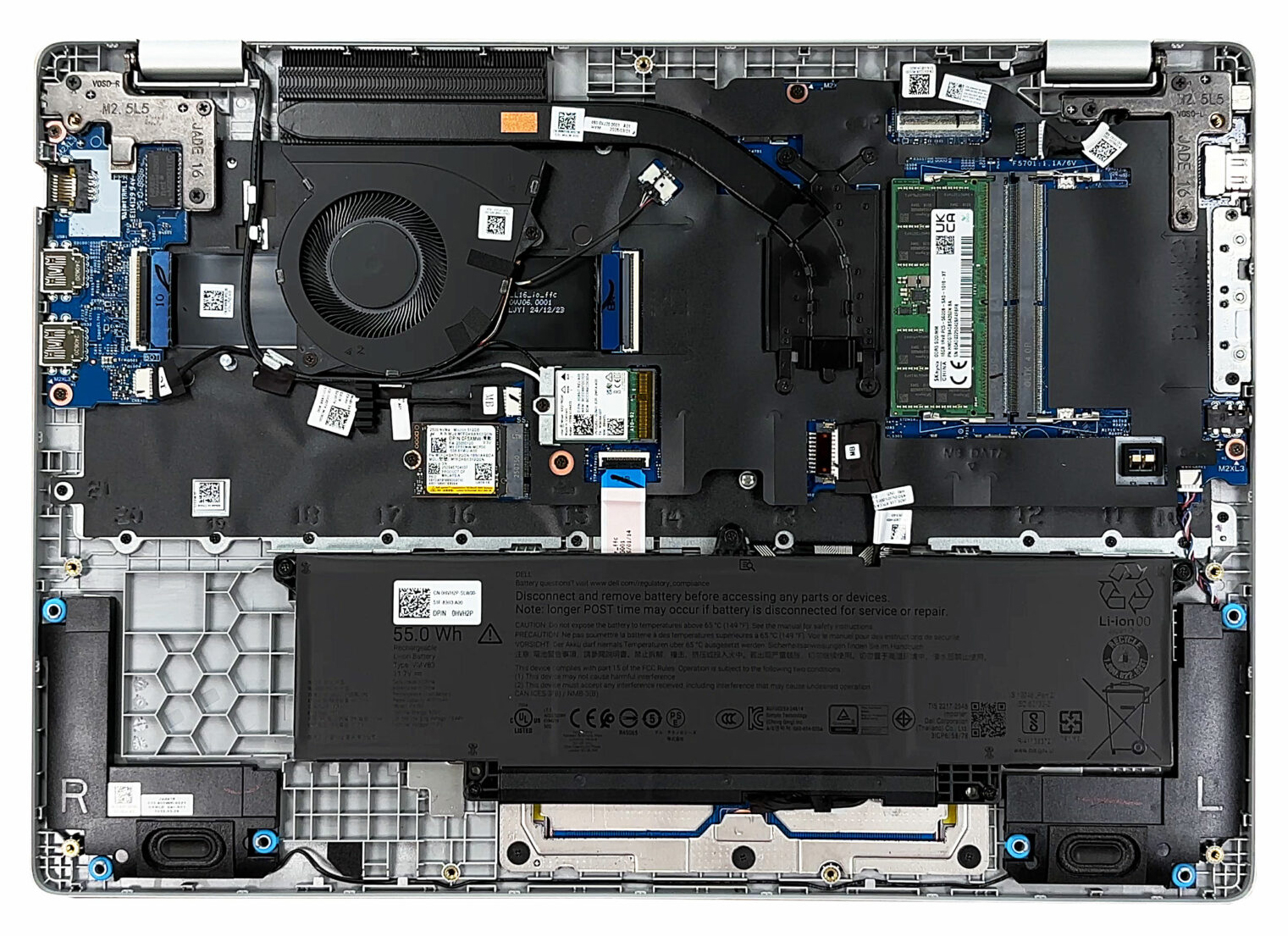 Internal Photo of Dell Pro 16 Plus PB16250, PB16255, P135F, 2024, Pro 16 PC16250, PC16255, gray backlit US keyboard (PC16250)